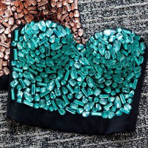 GoJane | Bejeweled Babe Aqua Corset Tube Top
